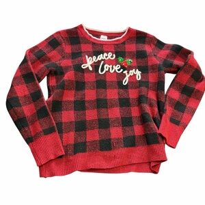 Holiday Time Red and Black Knit Sweater